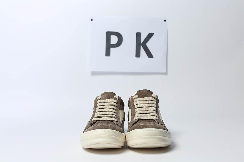 PK GOD Rick Owens EDFU Vintage Sneaks Velour Suede Dust Grey Milk White RETAIL MATERIALS READY TO SHIP